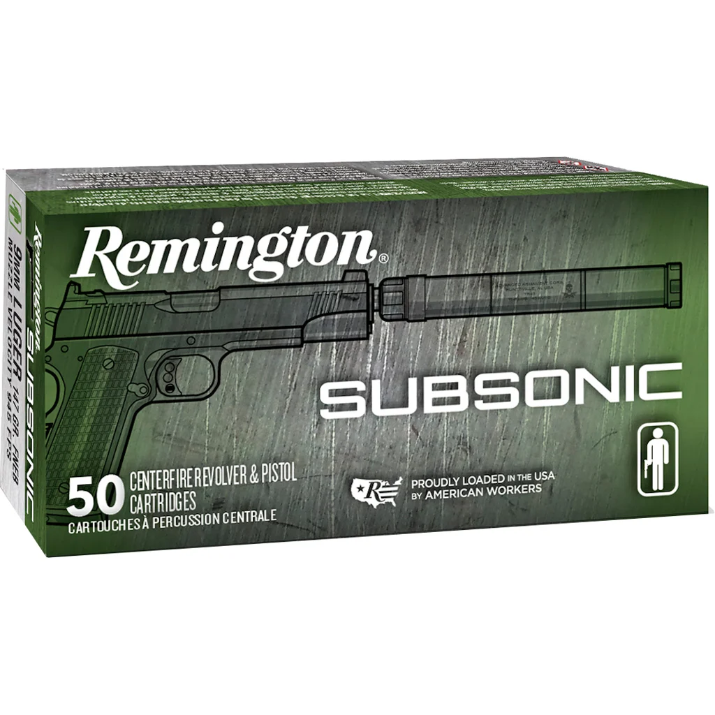 ington Subsonic Handgun 9mm 147 Gr. FNEB 50 Rd. Ammo