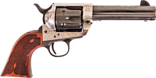 CIMARRON FRONTIER 357MAG PW FS - 4.75" ENGRAVED SILVER/BL WAL