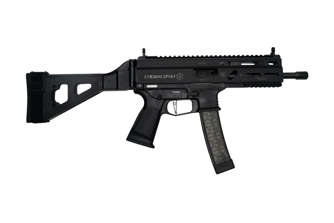 GRAND POWER STRIBOG SP9A3 9MM SUB BLK PSTL W/SBT BRC 8" THRD BRL 3-30RD